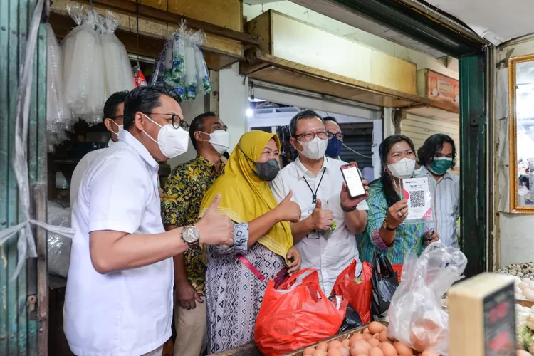 Peresmian SIAP Qris di Pasar Kedoya, Jakarta Barat,  Kamis (14/4/2022)   (Jakarta, Digital)