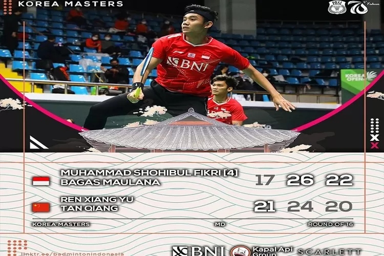 Hasil Pertandingan Korea Masters 2022 Babak 16 Besar,Menyisakan Satu Wakil ke Babak Perempat Final (instagram /@badminton.ina)