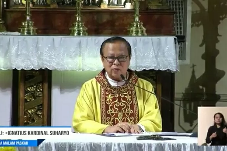 Kardinal Ignatius Suharyo. (Tangkapan layar YouTube Komsos Katedral Jakarta.)