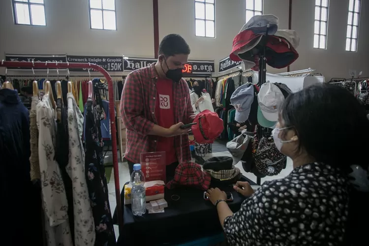 DOKU mendukung pembayaran digital dalam Bazaar Thrift kekinian di Solo.  (Dokumen DOKU)
