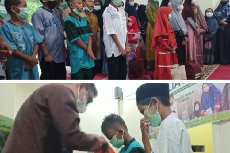 PT BBWM menyantuni anak yatin dan dhuafa di sekitar Kilang Gas LPG Tambun, Babelan, Kabupaten Bekasi. (FOTO: Humas BBWM)