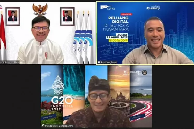 Menkominfo Johnny G Plate hadiri diskusi Peluang Digital di IKN bersama Menparekraf Sandiaga Salahuddin Uno (Humas Kemenkominfo)