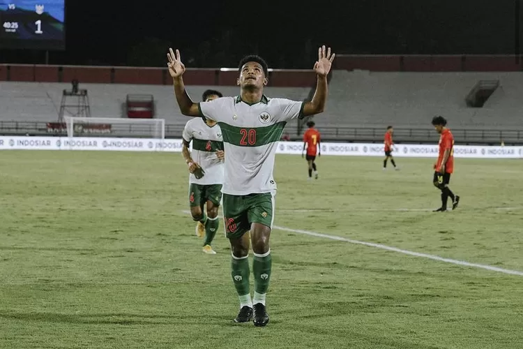 Ramai Rumakiek usai cetak gol saat Indonesia lawan Timor Leste (Instagram/ ramairumakiek)