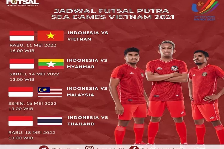 Jadwal Lengkap Pertandingan Timnas Futsal Indonesia di SEA Games Vietnam 2021 (instagram.com/@ federasifutsal_id)