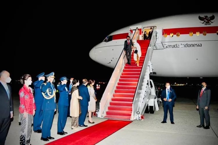 Presiden Jokowi dan Ibu Iriana Joko Widodo tiba di Washington DC, AS. (Setkab.go.id)