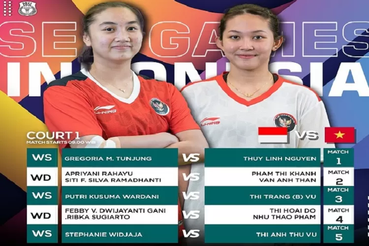 Link Nonton dan Line Up Semifinal Badminton Indonesia Beregu Putri SEA Games Vietnam 2021 Tanggal 17 Mei 2022 (instagram @badminton.ina)