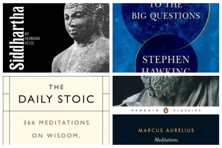 Rekomendasi Buku Filsafat Pemula Wajib Baca, Menjalani Kehidupan Lebih Damai (Kolase buku dari Goodreads)
