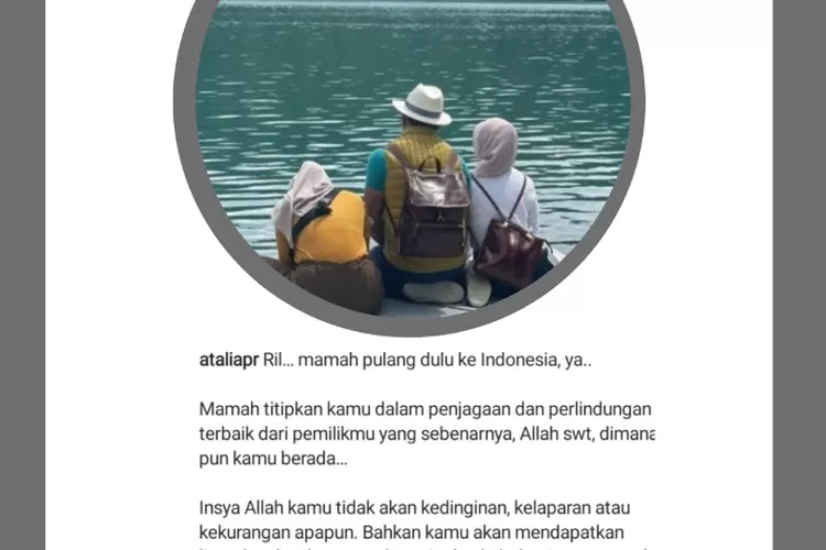 Keluarga Ridwan Kamil sudah mengikhlaskan  Emmeril Kahn Mumtadz meninggal dunia, tenggelam di sungai Aare, Bern Swiss. (Instagram @ataliapr)