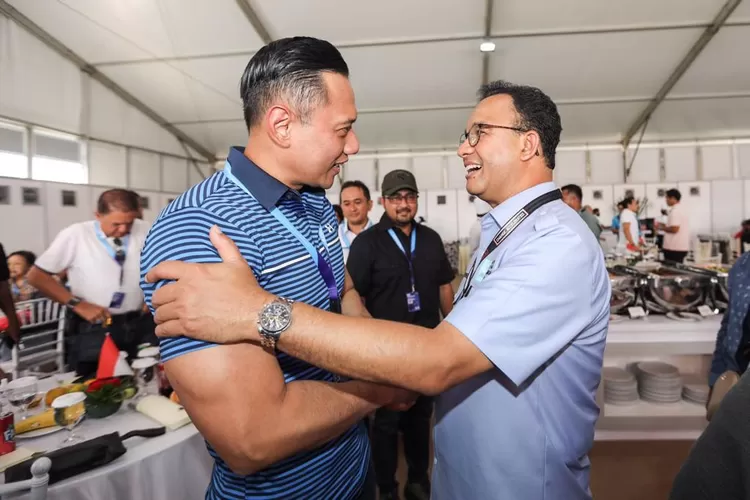 AHY didambut Anies di ajang balapan Formula E (Foto: dokumentasi Partai Demokrat)
