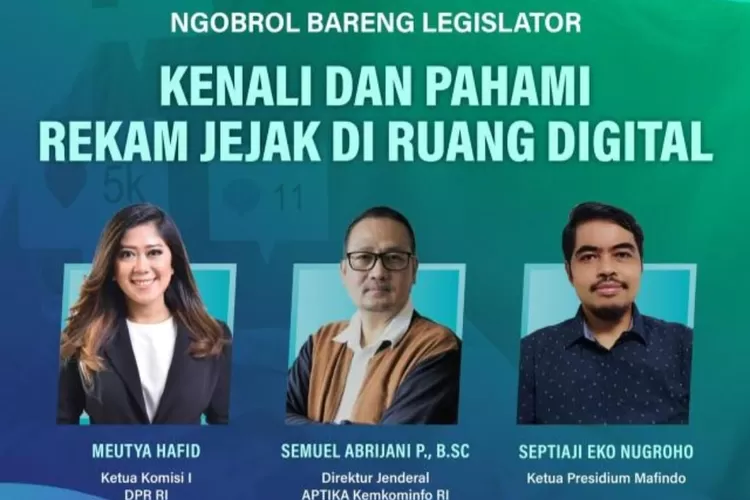 Webinar Ngobrol Bareng Legislator bertajuk, Kenali dan Pahami: Rekam Jejak di Ruang Digital, yang diselenggarakan di Jakarta, Selasa (7/6/2022). 