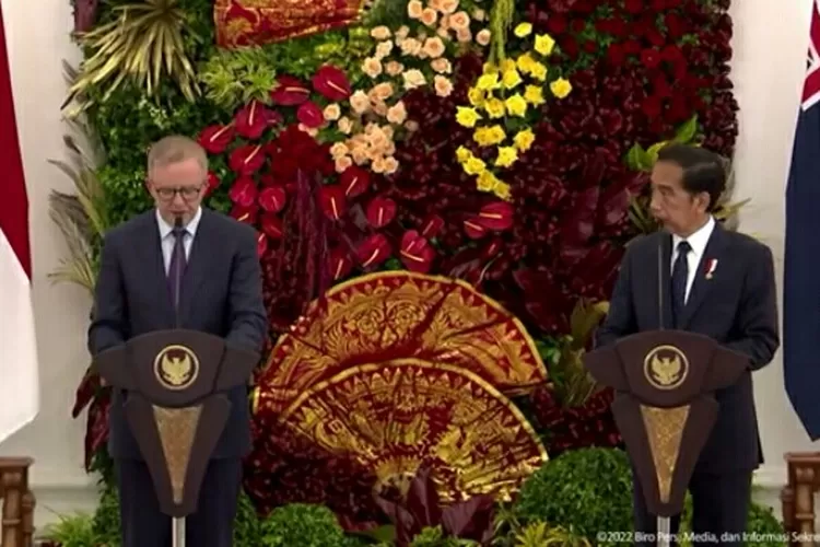 PM Australia Anthony Albanese dan Presiden Jokowi. (Tangkapan layar YouTube.)