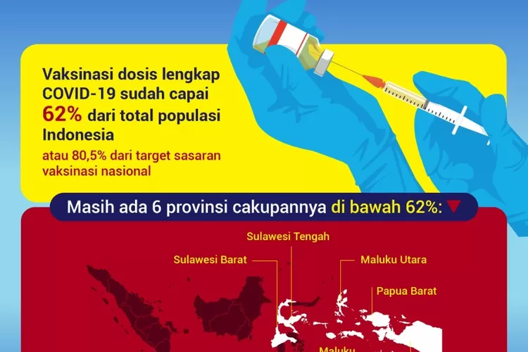 Vaksinasi di 6 provinsi masih rendah. (laman covid19.go.id)