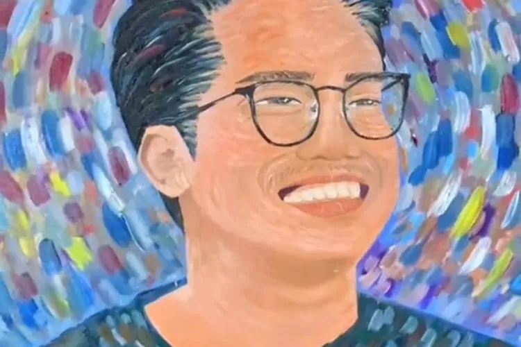 Lukisan wajah Eril yang dibuat Zara adiknya. (Gorajuara/ dok: Tiktok Zara/ @sorryoutoforder)