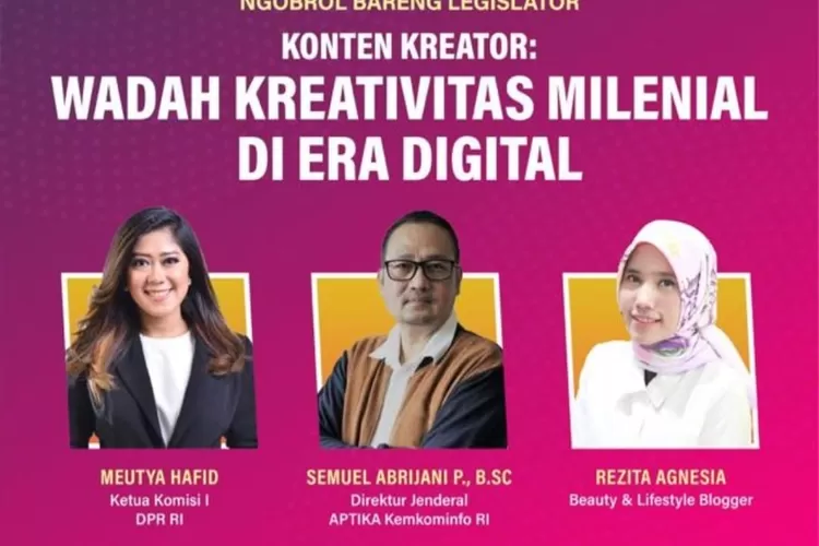 webinar Ngobrol Bareng Legislator bertajuk Konten Kreator: Wadah Kreativitas Milenial di Era Digital, yang diselenggarakan di Jakarta, Kamis (16/6/2022). 