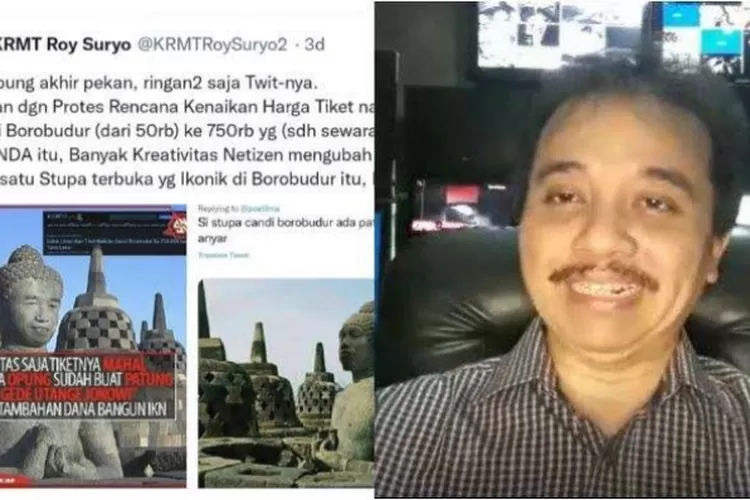 Meme stupa Candi Borobudur dan Roy Suryo (Istimewa)