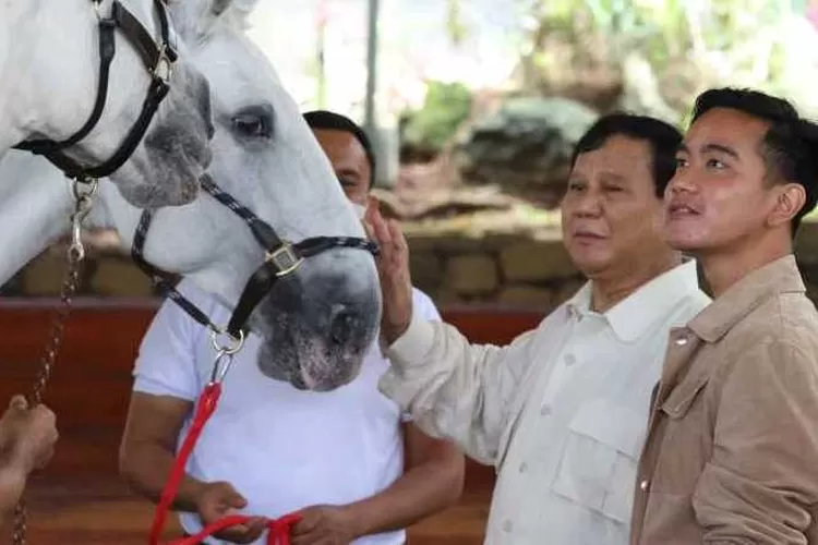 Menteri Pertahanan Prabowo Subianto bersama Wali Kota Solo Gibran Rakabuming Raka saat berada di Hambalang (Istimewa)