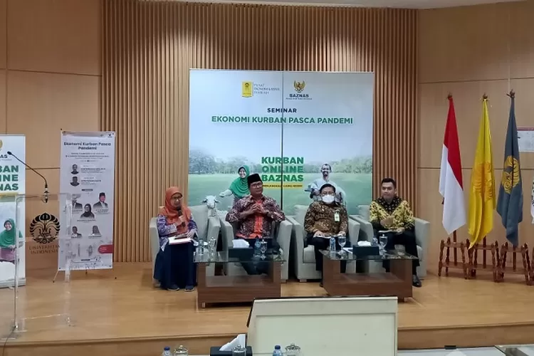 Seminar Ekonomi Kurban Pasca Pendemi digelar Baznas RI dan Fakultas Ekonomi &amp; Bisnis Universitas Indonesia di kampung UI Depok, Selasa (21/6/2022).ia