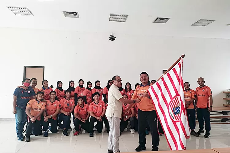 Pelepasan tim Rugby DKI Jakarta menuju Kejurnas di Solo, Jawa Tengah.