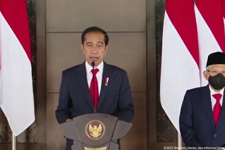 Presiden Jokowi dan Wapres Maruf Amin dalam jumpa pers lawatan ke LN. (Tangkapan layar YouTube )