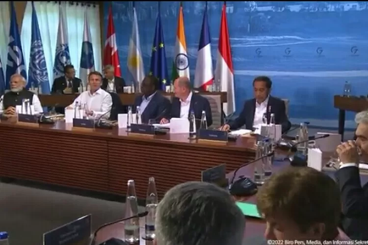 Presiden Jokowi di KTT G7 Jerman. (Tangkapan layar YouTube.)