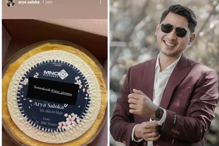 Momen Arya Saloka diberikan kueh dri MNC Picture (foto; Gorajuara/instagram @arya.saloka)