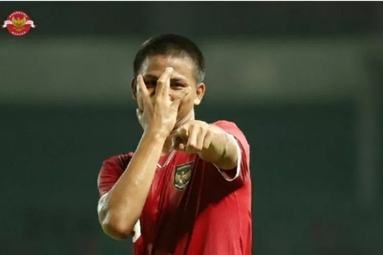 Hokky Caraka merayakan gol yang dicetaknya ke gawang Brunei Darussalam dalam Piala AFF U-19 2022. (instagram @pssi)