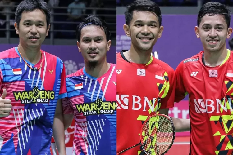 All Indonesian Final di sektor ganda putra Final Malaysia Masters 2022 (Kolase Instagram /@badmintom.ina)