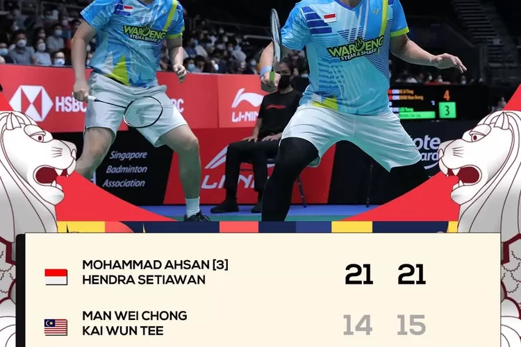 Mohammad Ahsan/Hendra Setiawan melaju ke babak perempat final Singapore Open 2022 (Instagram /@badminton.ina)