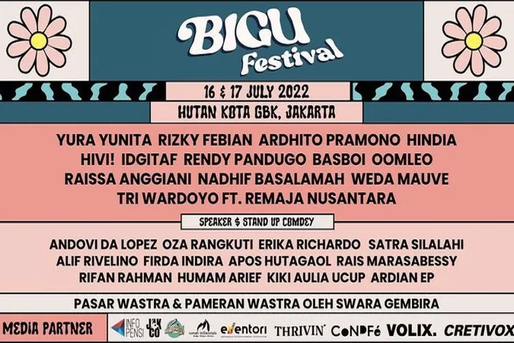 BIGU Festival 16-17 Juli 2022, Siap Hibur Festival Goers Akhir Pekan ini (Akun Twitter @rukita_id)