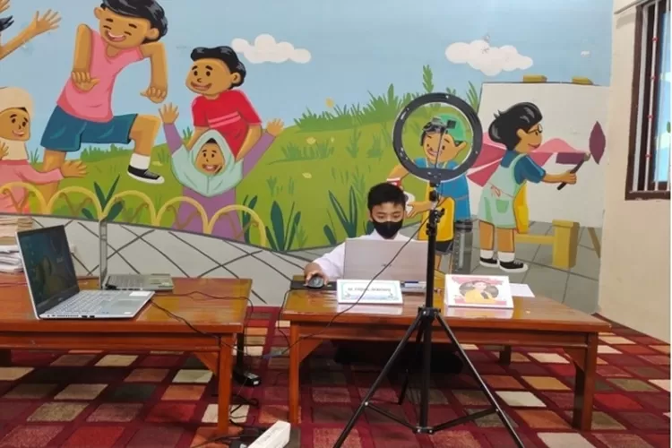 Muhammad Fadhil Wibowo saat menjalani simulasi OSN mapel IPA beberapa waktu lalu.  ( dok)