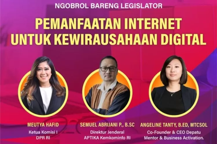 Webinar Ngobrol Bareng Legislator bertajuk Pemanfaatan Internet Untuk Kewirausahaan Digital, yang diselenggarakan di Jakarta, Senin (18/7/2022). 