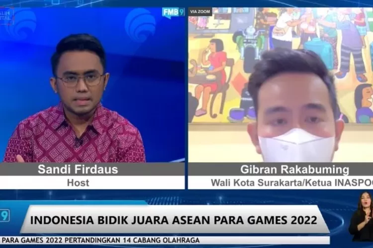 Ketua panitia Asean Para Games 2022 yang juga Walu Kota Solo Gibran (kanan) mentampaikan persiapan tuan rumah event tersebut, Rabu (20/7/2022).