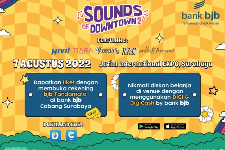 Segera Buka Rekening bank bjb dan Dapatkan Tiket Sounds of Downtown 2 (Istimewa)