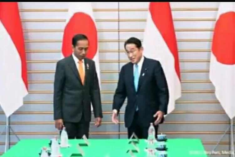 Presiden Jokowi dan PM Fumio Kish8da. (Tangkapan layar YouTube )