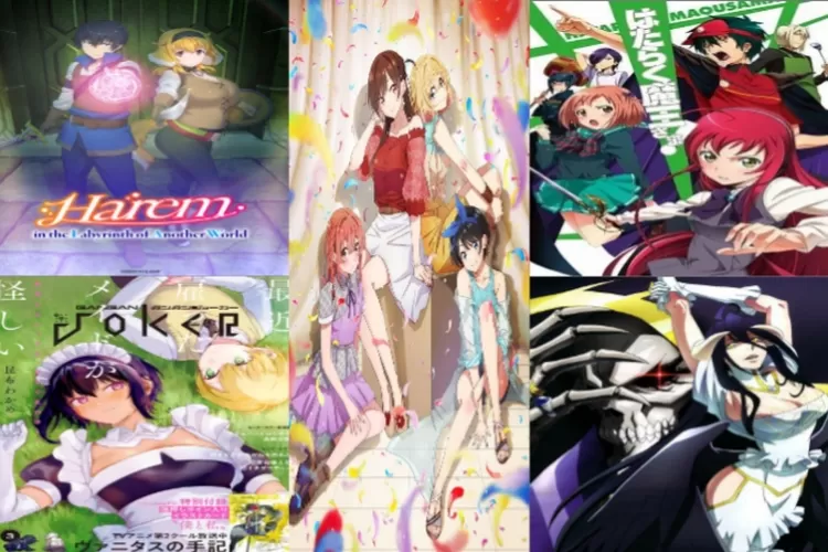 Kolase rekomendasi anime populer bulan Agustus (Kolase anime via PixelLab)