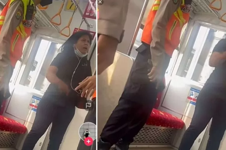 ibu-ibu marah di KRL. Foto/Istimewa (Foto/Istimewa)