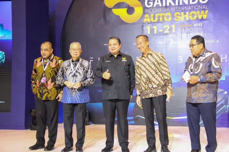 Menko Perekonomian Airlangga Hartarto  membuka GIIAS 2022 di Tangerang Selatan, Kamis (11/8/2022) (Ist)