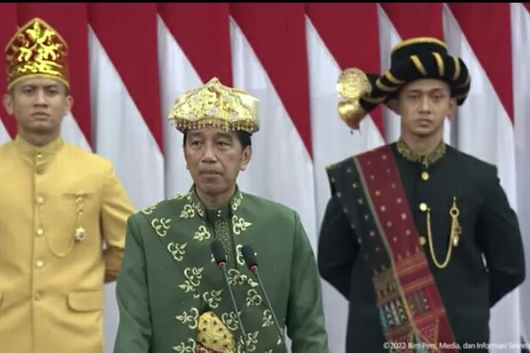Presiden Jokowi berpidato di hadapan para anggota MPR, DPR dan DPD RI dalam rangka HUT Ke-77 Kemerdekaan RI  (Tangkapan layar YouTube )