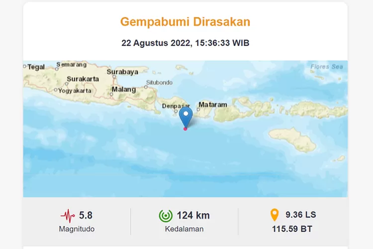 Penjelasan BMKG Soal Penyebab Gempa Bali 5,8 Magnitudo Hari Ini Senin ...