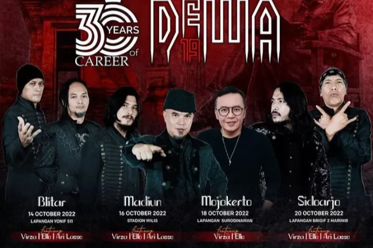 Poster Konser 2nd City Tour Jawa Timur DEWA 19. (Instagram @officialdewa19)
