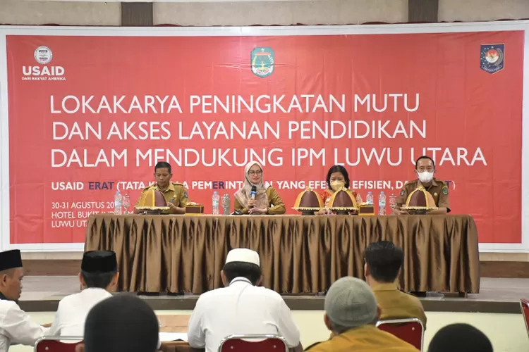 Lokakarya Peningkatan Mutu dan Akses Layanan Pendidikan dalam Mendukung IPM Luwu Utara, Selasa (30/8/2022), di Aula Hotel Bukit Indah (Dok. Humas Lutra)