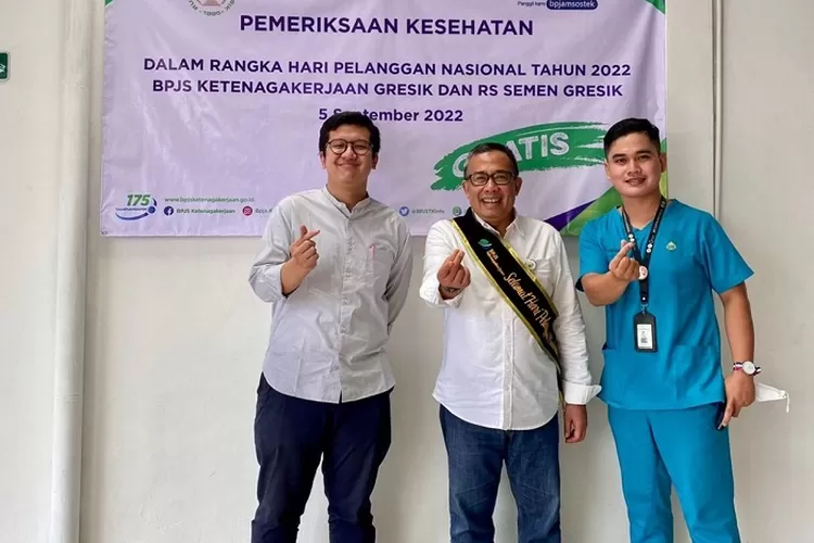 BPJS Ketenagakerjaan Gresik menggelar pemeriksaan kesehatan gratis di momen Hari Pelanggan Nasional 2022