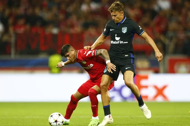 Bayer Leverkusen vs Atletico Madrid yang berakhir 2 - 0 untuk tuan rumah.