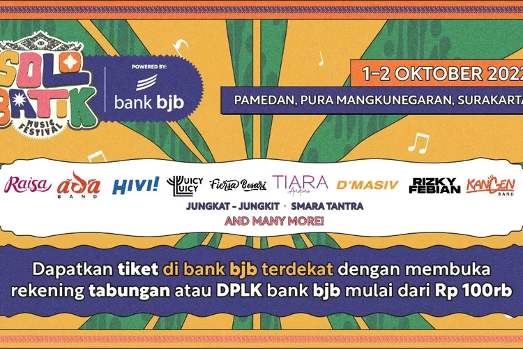  Flayer Solo Batik Music Festival dimana tiket bisa dibayar lewat bank bjb (istimewa)