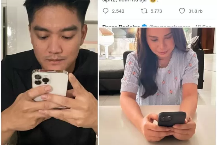 Nampak Boy William duduk sambil memegang ponsel. (Instagram/@itsrossa910, @boywilliam17)