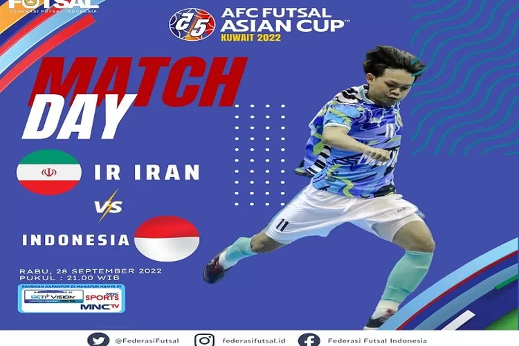 Link Nonton Live Streaming Timnas Futsal Indonesia Vs Iran Piala Asia Futsal 2022 Tanggal 28 September 2022 Pukul 21.00 WIB (www.instagram.com/@federasifutsal_id)