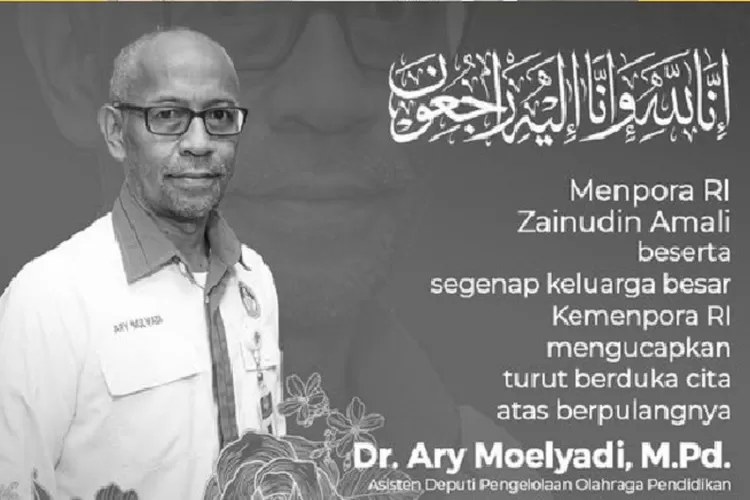 Asisten Deputi Pengelolaan Olahraga Pendidikan, Dr Ary Moelyadi, MPd mengembuskan napas terakhir di Claro Hotel Makassar, Jumat 30 September 2022. (Ist)