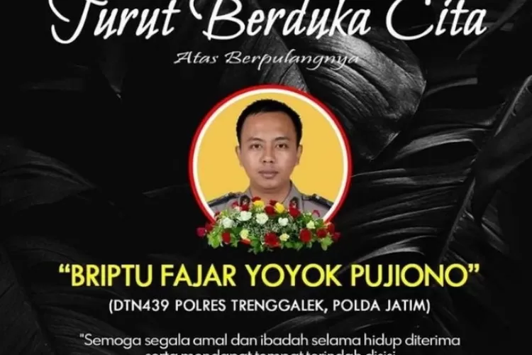 Ungkapan duta cita untuk anggota polisi yang wafat saat laga ricuh Arema FC Vs Persebayadi Stadion Kanjuruhan Malang