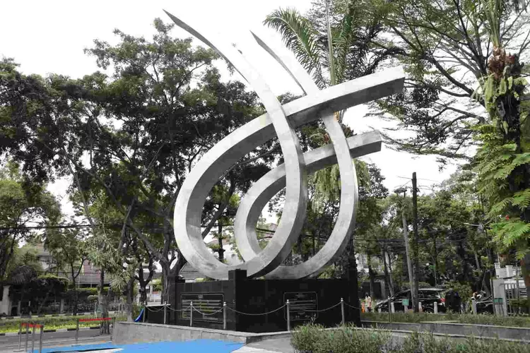 Tugu 66 direlokasi ke Taman Menteng diresmikan Gubernur DKI Jakarta, Rabu (5/10/2022).