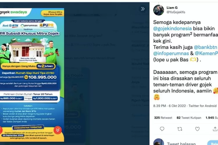 Kini para driver Gojek bisa memiliki rumah impian berkan program KPR BTN subdisi untuk mitra Gojek